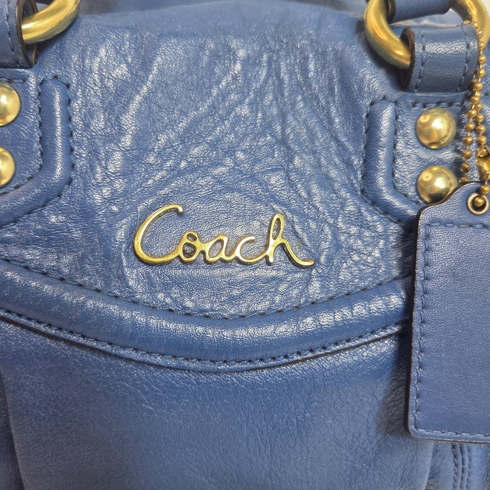 coach ashley leather satchel 2way carry f 19247 gold tone hardware euc - Picture 2 of 14